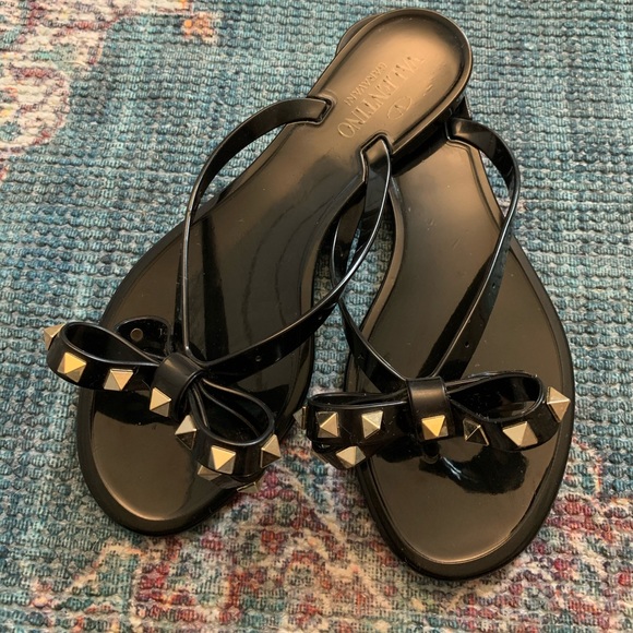 Valentino Garavani Shoes - Valentino Garavani Rockstud Bow Jelly Sandals